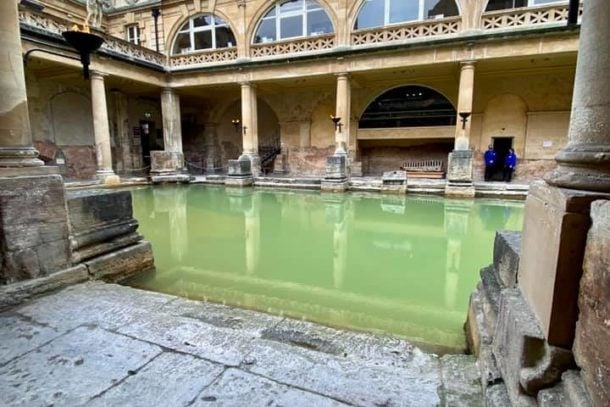 View of the beautiful waters in the Roman Baths