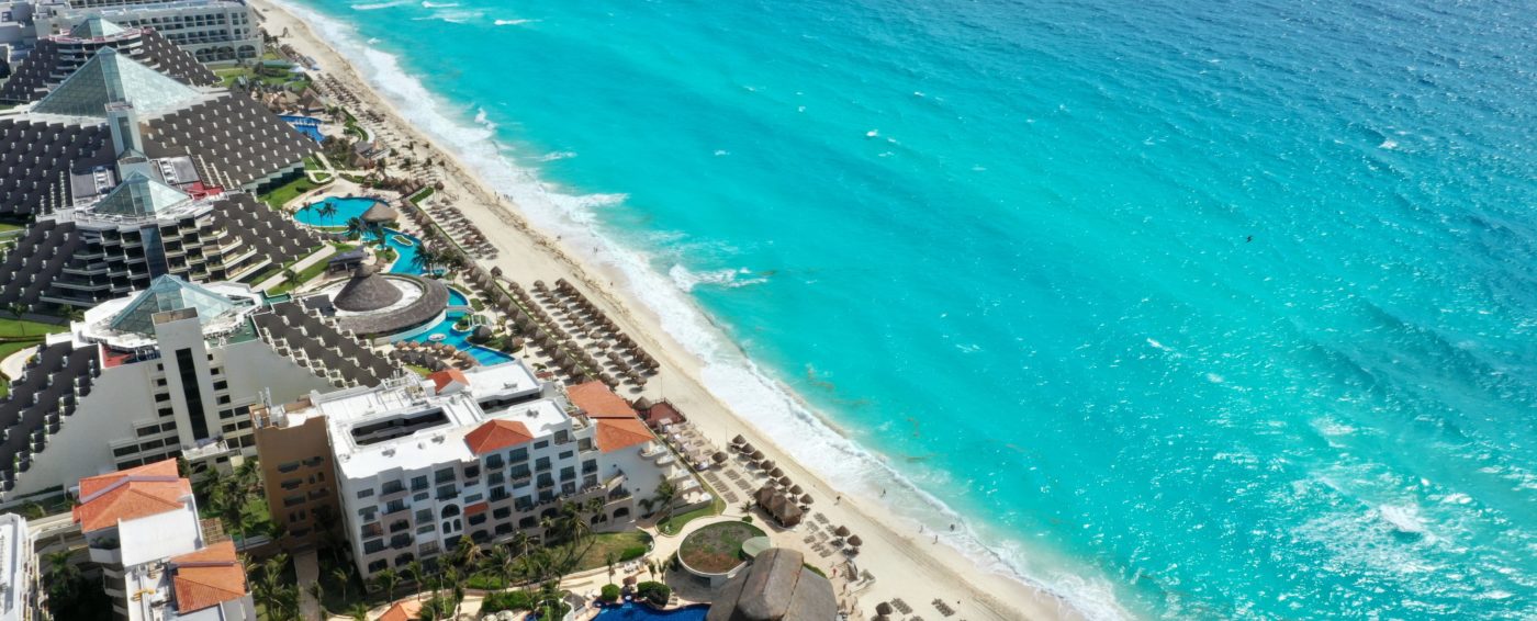 Beautiful view of the beaches of Cancun from the JW Marriott resort