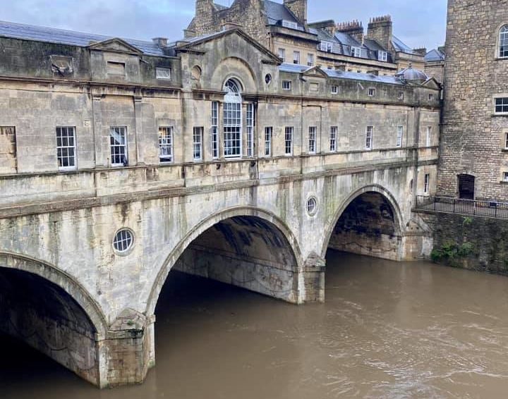River Avon running through the city of Bath, England, United Kingdom
