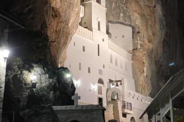Ostrog Monastery emerging from a cliff