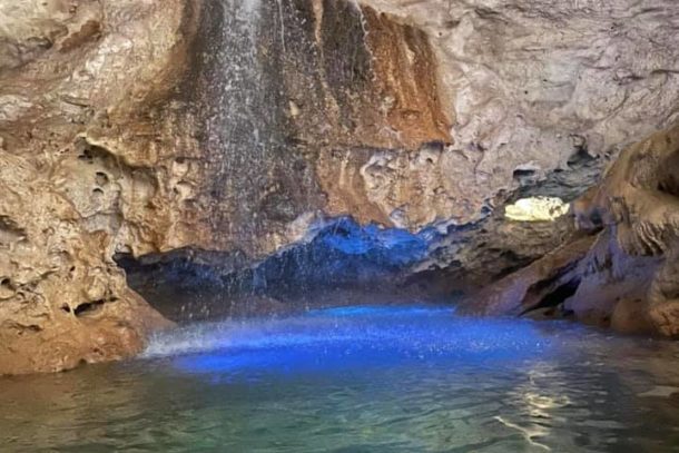 Xplor adventure park cave and waterfall of Playa Del Carmen in Cancun