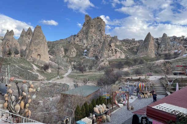 Beautiful view of the rock structures in Cappadocia