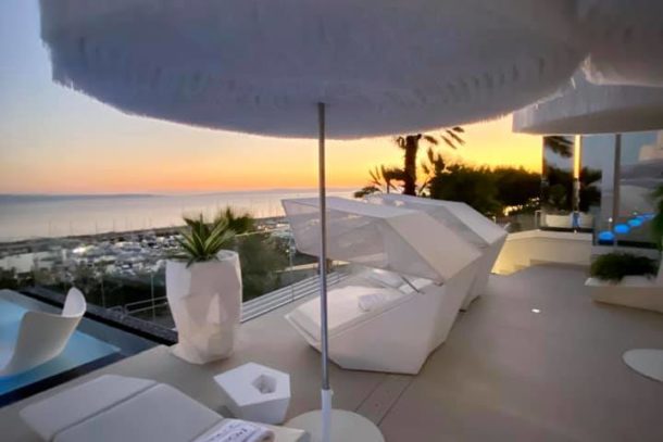 Beautiful view from the Posh Suites hotel balcony in Split, Croatia