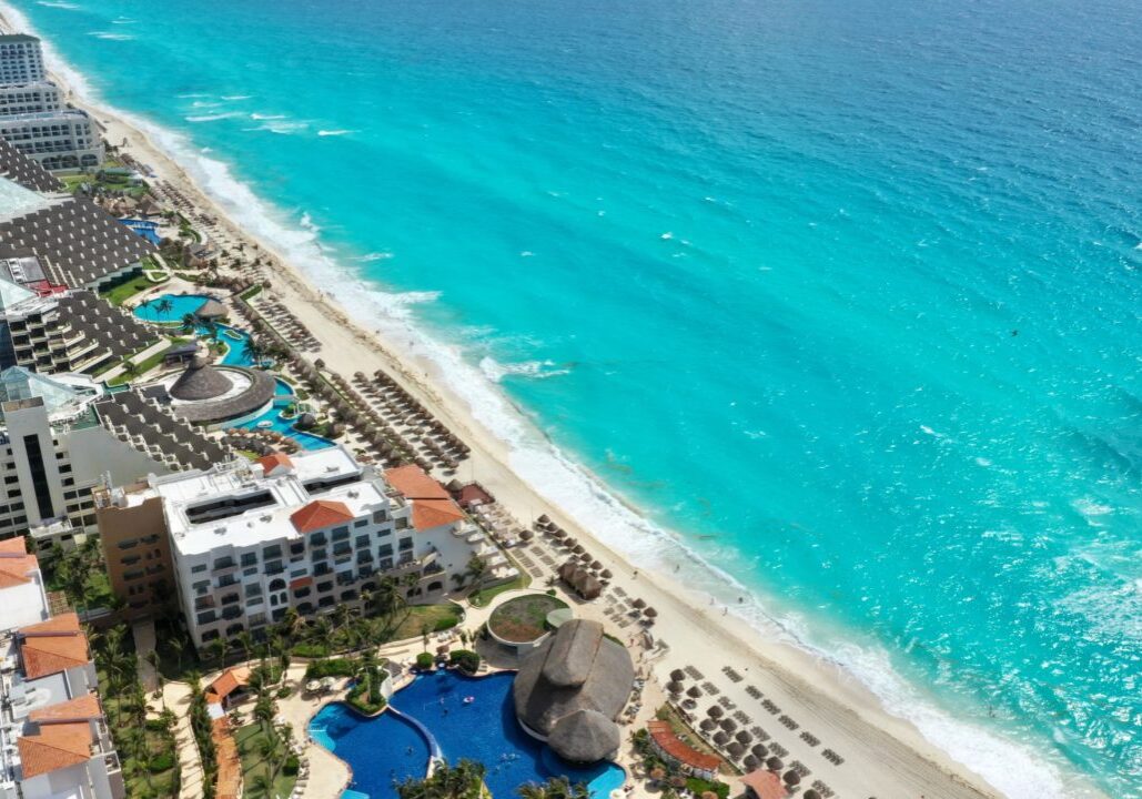 Beautiful view of the beaches of Cancun from the JW Marriott resort