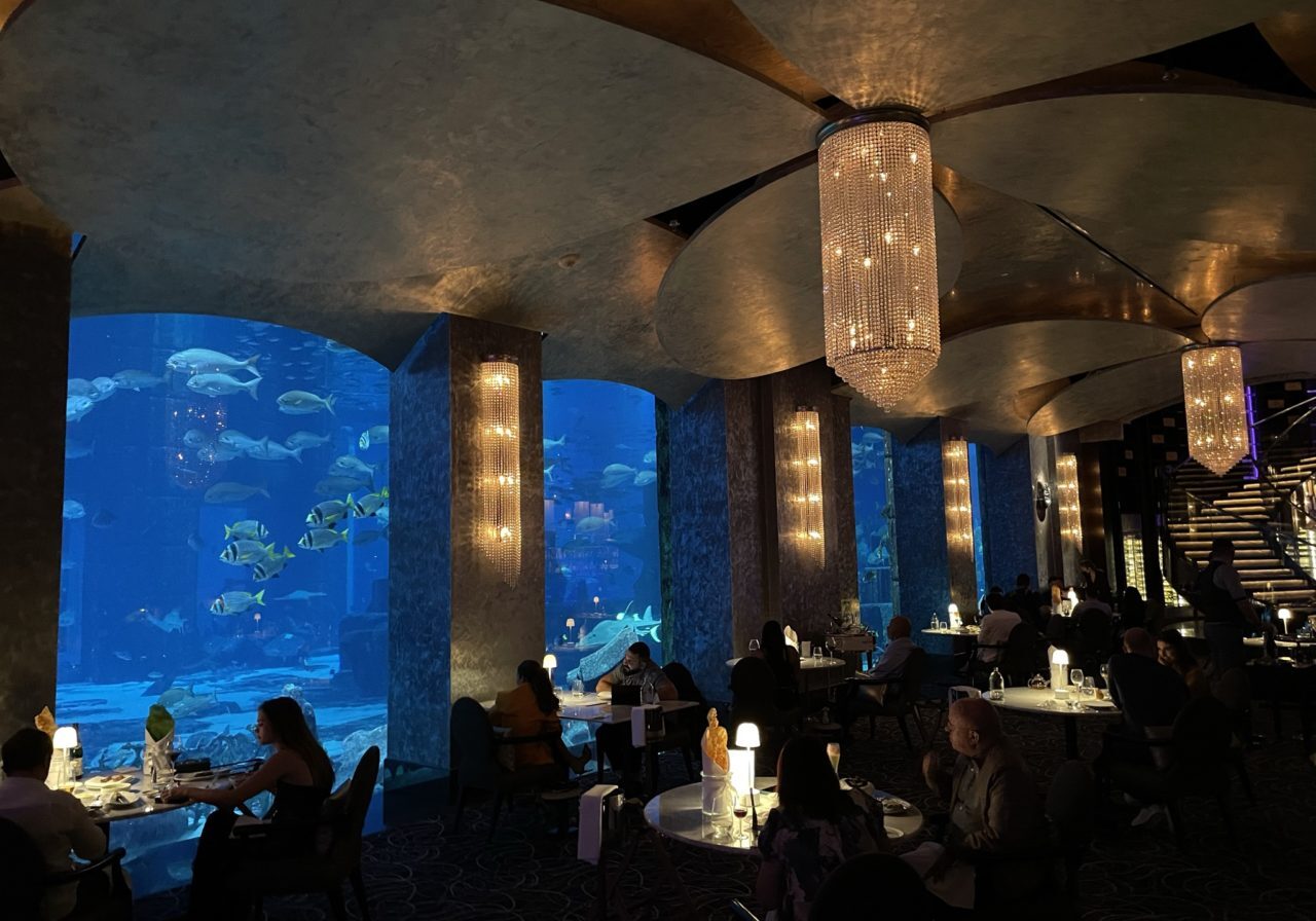 The Ossiano restaurant with an amazing aquarium