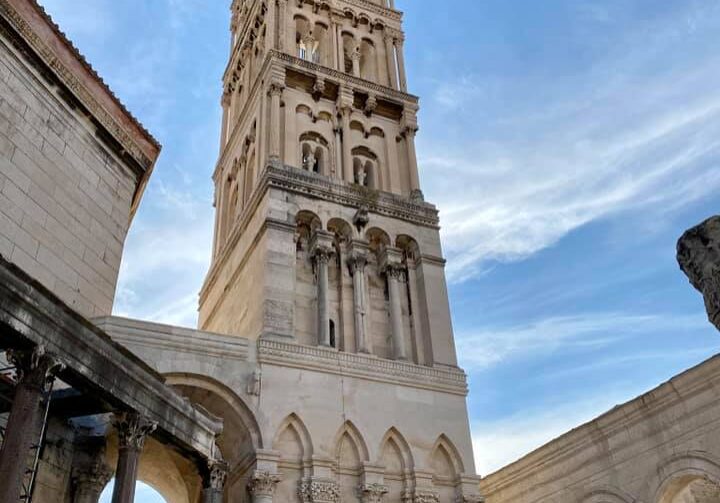 The bell tower in Diocletian's Palace in Split, Croatia The bell tower in Diocletian's palace, one of the oldest living palaces in the world